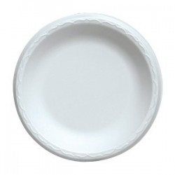 10-1/4" China Foam Dinner Plate, White, Plain