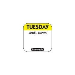 Food Rotation Labels: Removable: 1", Tuesday