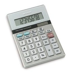 Portable Desktop Calculator, Solar/Battery, 8-Digit Display