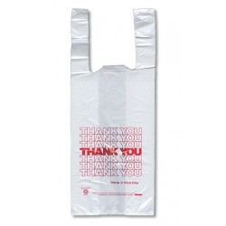 T-Shirt Grocery Bags, Plastic, 1/6 Bushel, White