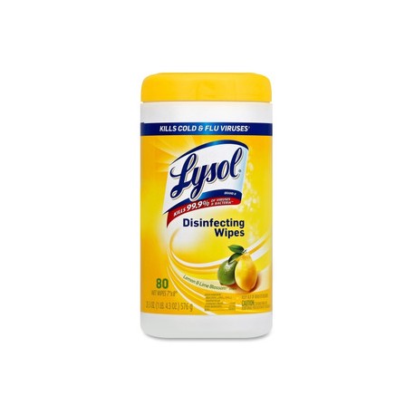 Lysol Brand Disinfecting Wipes, Lemon & Lime, 80-Wipes per Container
