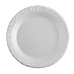 9" China Foam Luncheon Plate, White, Plain