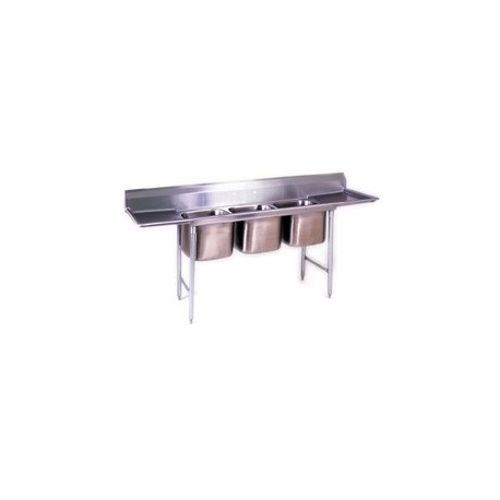 3-Hole Sink, NSF, with 2-18" Drainboards