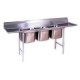 3-Hole Sink, NSF, with 2-24" Drainboards