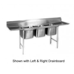 3-Hole Sink, NSF, No Drainboards