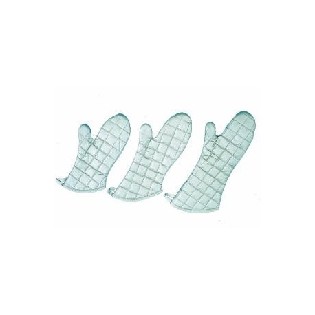 Oven/Freezer Mitt, non-stick Silicone coated, 13 inch  long, silver. 1 pair