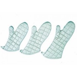 Oven/Freezer Mitt, non-stick Silicone coated, 17 inch  long, silver. 1 pair