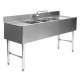 72" 3-Hole UnderBar Sink, with 2 DrainBoards