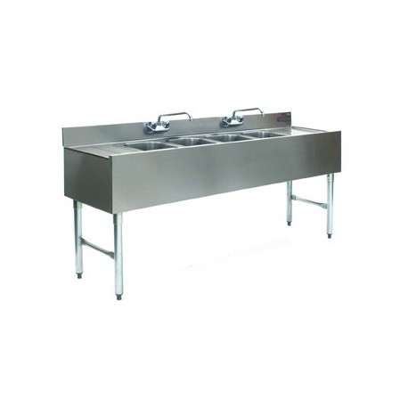 96" 4-Hole UnderBar Sink, with 2 DrainBoards